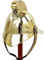 Nautical British Fireman Helmet Fire Brigade Fire fight Wearable W/Simpler Stand