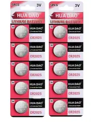 (10pcs) CR2025 3V Lithium Battery for Car Remote, AirTag, Key Fobs, Smart Sensor