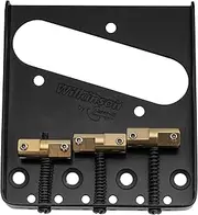 Wilkinson WTB Vintage Telecaster Bridge 3 Compensated Brass Saddles for Tele Style Electric Guitar, Black