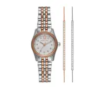 Michael Kors Lexington Three-Hand Two-Tone Stainless Steel Watch and Bracelets Gift Set MK4817SET