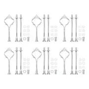 8 Set Cake Tray Stand Handle Plate Hardware Fitting, 3-Tiers Crown Silver