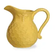 Pitcher Honeycomb Bee Embossed Ceramic Stoneware Boston International 5 cup