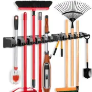 2 Pack Mop and Broom Holder, Wall Mounted Organizer Mop and Broom Storage Too...