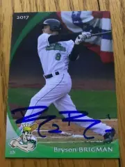 Bryson Brigman 2017 Signed Clinton Lumber Kings Team Card