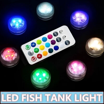 Underwater & Remote Ball Lamp LED Fish Tank Light Aquarium Submersible Bubble
