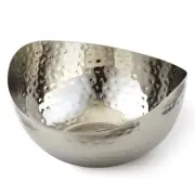 Hammered Stainless Steel Wave Candy Dish/Catch All Bowl (6"x6"), Silver