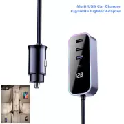 5 Multi Port Adapter Car Charger Cigarette Lighter USB Fast Charge for Back Seat (for: Audi)