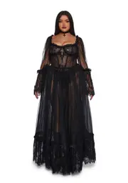 [Widow] Plus Dance With Death Maxi Dress - Black