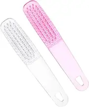FOMIYES 2Pcs Nail Clean Up Brush Handle Grip Nail Dust Cleaning Brushes for Manicure Durable Nail Scrubber for Easy Dust Removal and Nail Art Maintenance present for Women