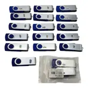 16 Pack 2GB Rotating 360° USB 2.0 Flash Drive Flash Memory Stick U Disk NEW Blue