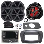 JBL Marine Radio,ANT,Amp,Kit, LED Sub, 4x 6.5" Black Speaker,Spa Bezel, Adapter