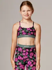 Running Bare Girls Activewear. Girls Sports Bra and Crop Top.