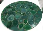 Green Agate Stone Coffee Counter Desk Table, Handmade Furniture Garden Decors