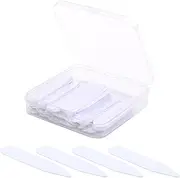 CREATCABIN Pack of 100 Plastic Collar Stays, Collar Inserts, Tab Collar, White Shirt Collar Stays, Set with Plastic Box, Collar Tabs for High-Quality Priest Collar, Collar Lining Sticks, 1 x 5 cm