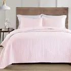 Boryard 3-Piece King Quilt Set, Lightweight Soft Leaf Embroidered Bedspread C...