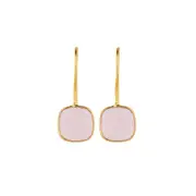 Calista Earrings in Sterling Silver with Rose Quartz - Shiny Finish Jewellery in Australia