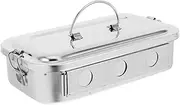 SAFIGLE Stainless Steel Medical Tool Holder with Lid Holes Storage Case for Organizing Doctor Supplies Durable Reusable for High Temperature