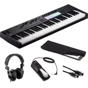 Novation Launchkey 61 MK4 USB MIDI w/ Headphones, Pedal, Cover & Midi cable KIT