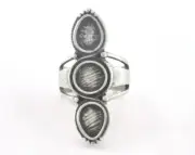 Ring Adjustable Ring Bezel Antique Silver Plated brass 7.5US size 3289