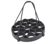 Portable Silicone Egg Steamer Rack For Pressure Cooker With Rope Black