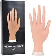 Flexible Mannequin Hand for Nail Training and Manicure Practice Soft and Durable Practice Tool Flexible Movable Soft Plastic Hand for Fake Nail Art Starter Training (Brown)