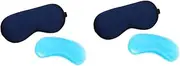FOMIYES 2 Pcs Pack Silk Fabric Eye Mask for Puffy Eyes Ice Pack Lightproof Patch Cold Hot Compress Reusable Patch Sea Blue