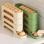 Large Capacity Auto Rolling Egg Organizer Slide Type Egg Storage Box Fridge
