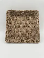 Sturdy Square Seagrass Basket with Metal Frame Enforcement