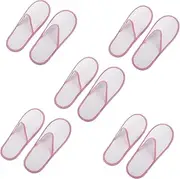 MERRYHAPY 5 Pairs Disposable Slippers Indoor Slippers for Guests House Slippers for Guests Spa Slippers for Women Spa Slippers Hotel House Slippers Hotel Slippers Pink Non-woven Fabric