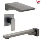 KYLINS Gun Metal Square Swivel Bathtub Water Filler Wall Mounted Spout Outlet