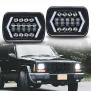 Pair Fits Mitsubishi Triton LED Headlights 5x7" 7x6" Inch Head Lamp HI/LO/DRL (for: Ford)