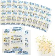 CANLENPK Dual-Color Indicating Silica Gel Desiccant Packets (Transparent/Orange) Reactivable Moisture Absorber Bags for Food, Books, Jewelry & Shoes Safe & Reusable (30-Pack (10g Each))
