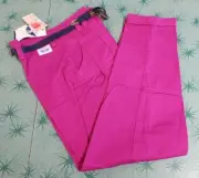 VTG Levi Dockers Girls Belted Fuchsia Pants USA NOS