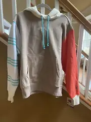 Champion Hoodie Mens Taupe Colorblock Reverse Weave Heavyweight NWT size medium