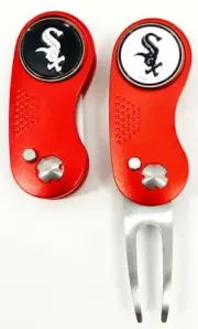 GOLF SWITCHBLADE Chicago White Sox DIVOT REPAIR TOOL + Ballmarker Red