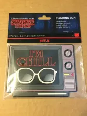 NEW STRANGER THINGS "I'M CHILL" TV WITH SUN GLASSES STANDING SIGN 5.5" X 4.2"