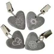 8pcs Tablecloth Weights Heart Shape Marble Stone Table Cloth Fixing Clip Holder
