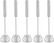 Aswalling 5Piece Hand Push Whisk Stainless Steel Egg Whisks for Home Blending, Whisking, Beating, Stirring
