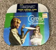 Vintage CORELLE CORNING Livingware Snowflake Blue NIB Tea Coffee CUPS 4 Set