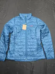New Patagonia Nano Puff Jacket Lagom Blue Full Zip Insulated Primaloft Womens S