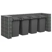 Gabion Wall for Garbage Bins Galvanised Steel 320x100x120 cm vidaXL