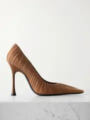 [SAINT LAURENT] SAINT LAURENT - Emmanuelle Gathered Tulle Pumps - Light brown - EU 37 EU 37 Brown