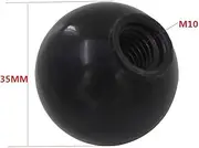 2PCS/LOT M10*35mm BLACK Ball Knob 10mm Thread 35mm Ball Diameter Bakelite Ball Knob for Machine Tools Replacement - (Color: Black)