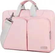 [Lacdo] 15.6 inch 360° Protective Laptop Shoulder Bag Sleeve Case for 15.6" Acer Aspire 5 1 3 7/ Chromebook, Asus Zenbook Vivobook 15/Chromebook, Lenovo Ideapad, MSI GF63, HP Pavilion/Envy Computer,Pink