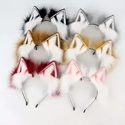 Fox Costume for Girls Fox Ears Tail Kid Cat Wolf Ears Fluffy Furry Tail Carnival Cos Accessories