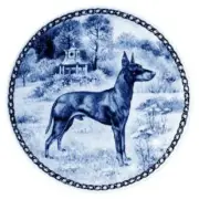 Manchester Terrier Standard - Dog Plate made in Denmark Fine European Porcelain