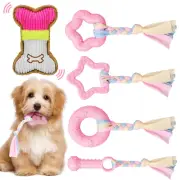 5 Pack Puppy Chew Toys for Teething Small Dogs,Pink Rubber Puppy Teething Toys P