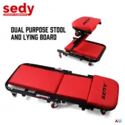 2 In 1 Foldable Mechanics Z Creeper Seat Rolling 39" Chair Garage Work Stool