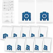 [TOSAVGA] Pack of 12 Vacuum Cleaner Bags Compatible with Miele GN 3D Vacuum Cleaner Classic C1 Complete C1 C2 C3, S2 S4 S5 S6 S8 Series Dust Bags, Efficiency Bags Including 3 Exhaust Filters and 3 Motor