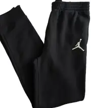 Nike Air Jordan Jumpman Logo Fleece Joggers Boy's M (10-12) Black 956208-023 NWT